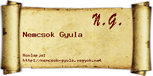 Nemcsok Gyula névjegykártya